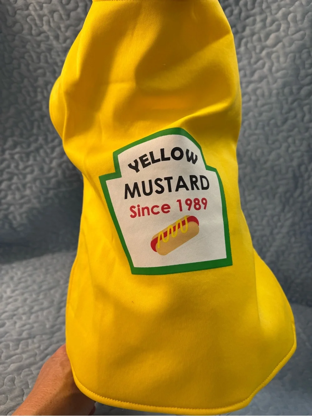 Yellow Dog Costume costume with Squeeze Bottle Hood